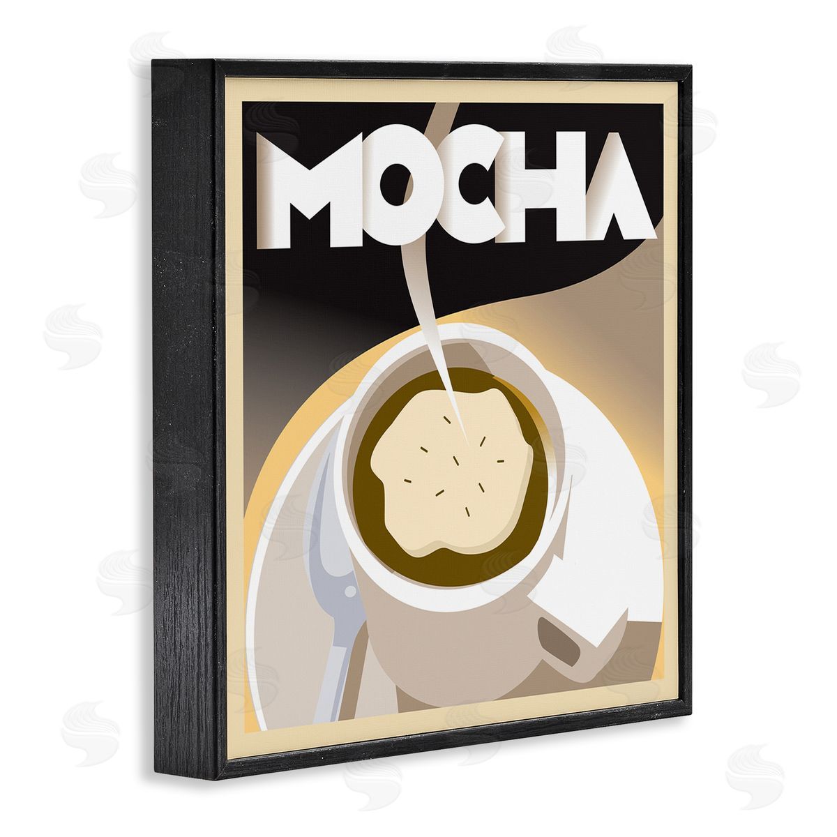 Richard Weiss Vintage Mocha Latte Black Framed Giclee Wall Artside_