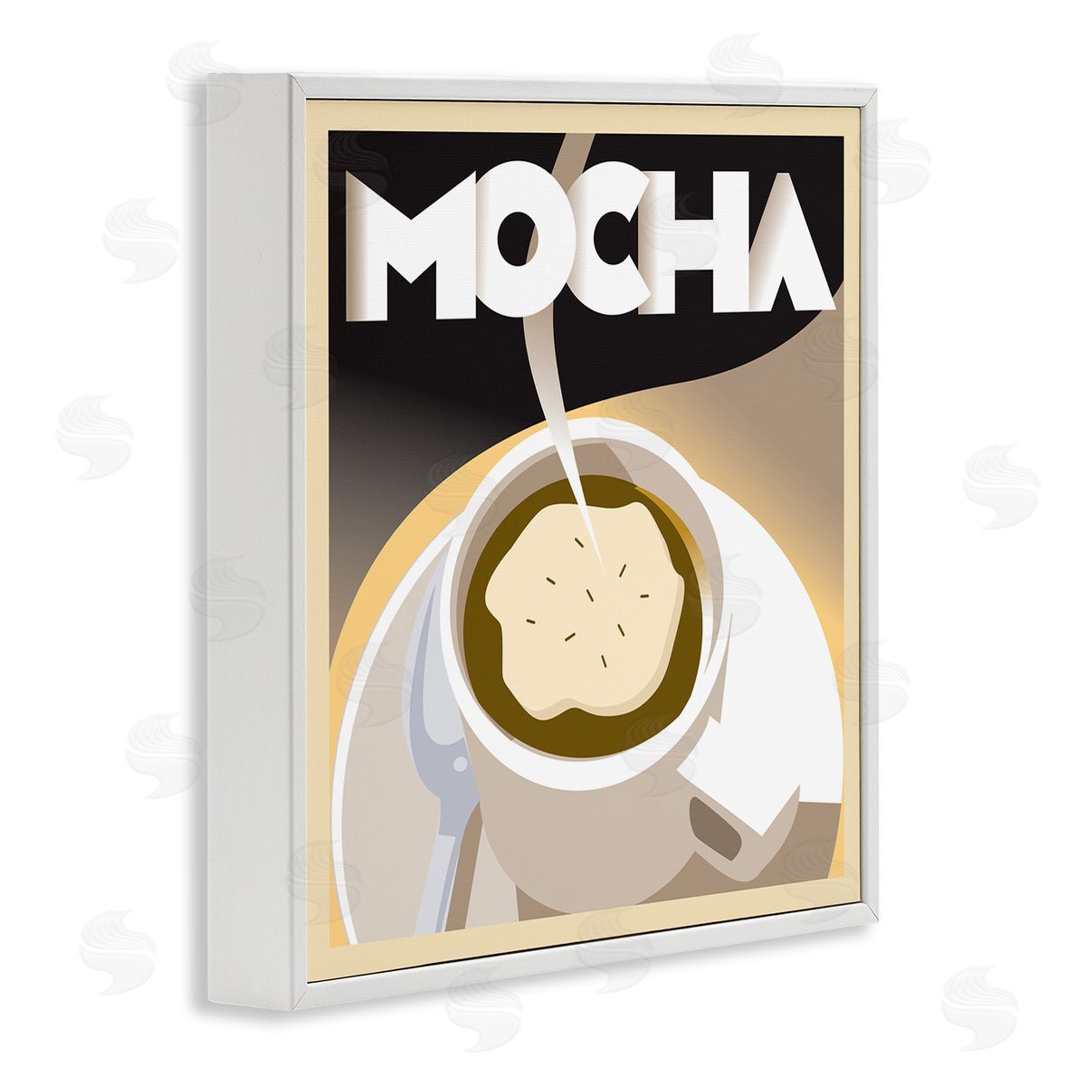 Richard Weiss Vintage Mocha Latte White Framed Giclee Wall Artside_