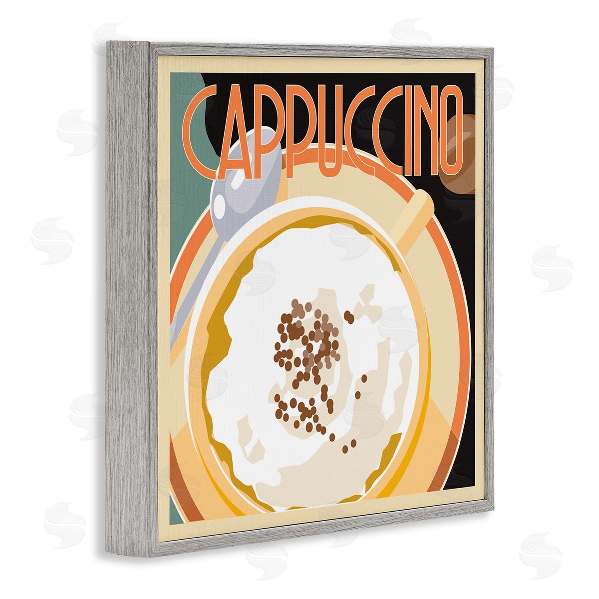 Richard Weiss Vintage Cappuccino Drink Gray Framed Giclee Wall Artside_