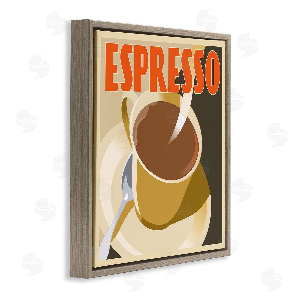Richard Weiss Vintage Espresso Drink Brown Floater Frame Canvas Artside_
