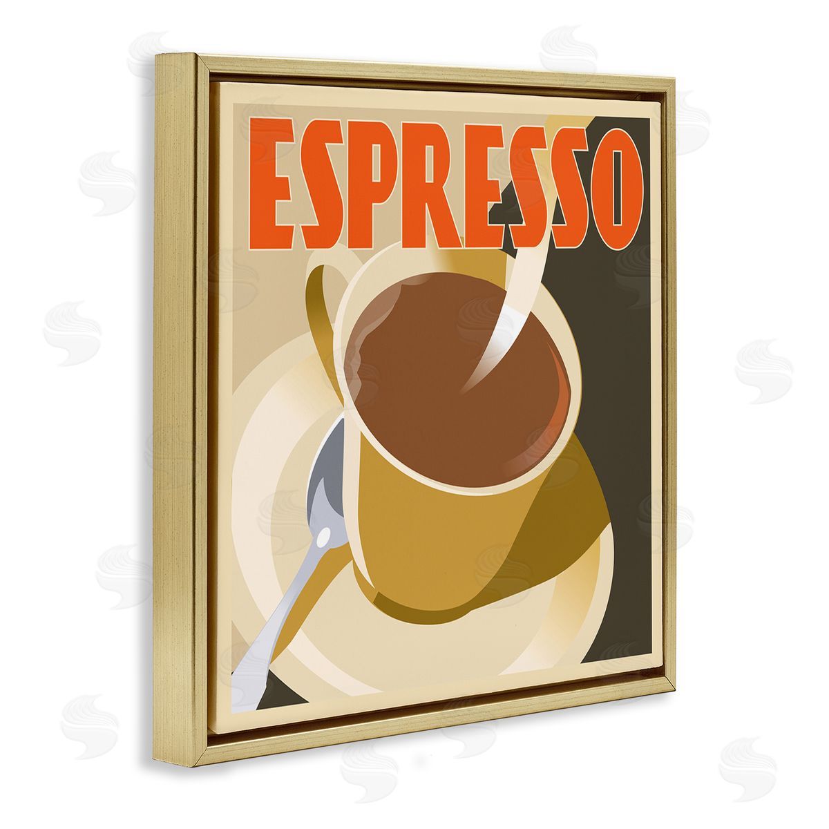 Richard Weiss Vintage Espresso Drink Gold Floater Frame Canvas Artside_