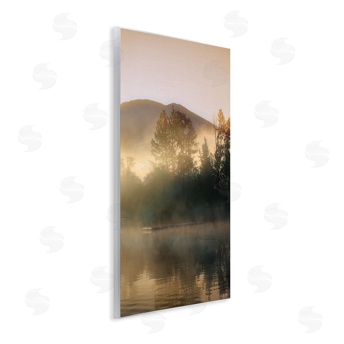 Carol Robinson Dock in Foggy Lake Wall Plaque Artside_