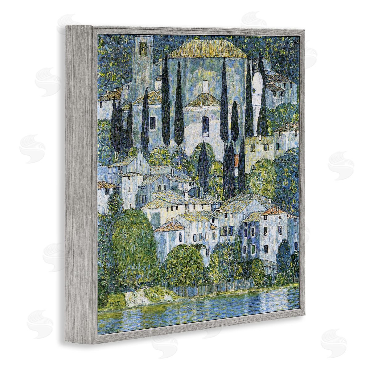 Gustav Klimt Church in Cassone Klimt Gray Framed Giclee Wall Artside_