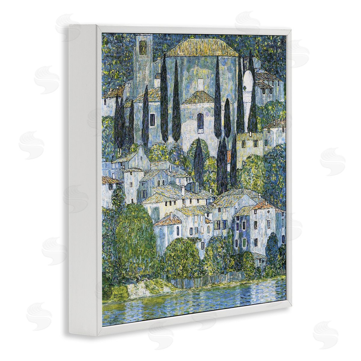 Gustav Klimt Church in Cassone Klimt White Framed Giclee Wall Artside_