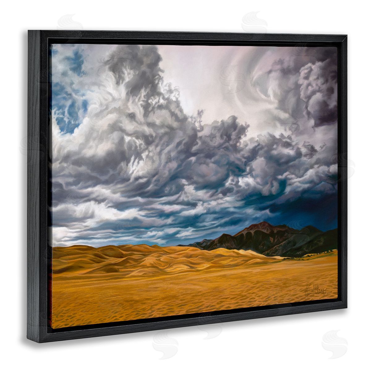 Kim McElroy Cloudy Sand Dunes Black Floater Frame Canvas Artside_