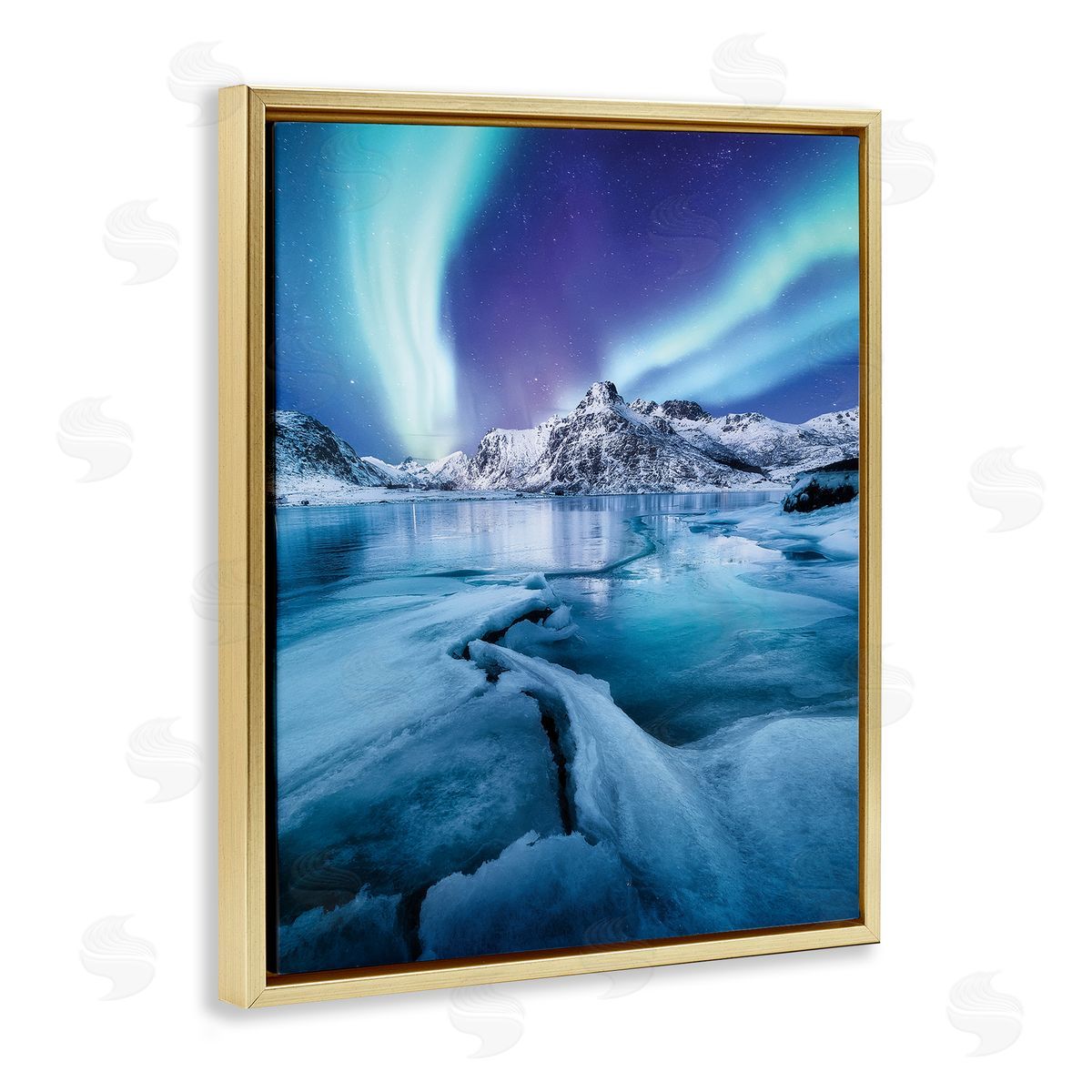 Incado Aurora Glaciers Photography Gold Floater Frame Canvas Artside_