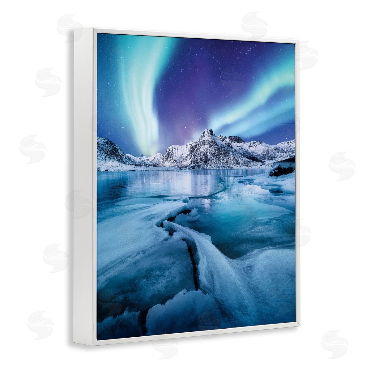 Incado Aurora Glaciers Photography White Framed Giclee Wall Artside_