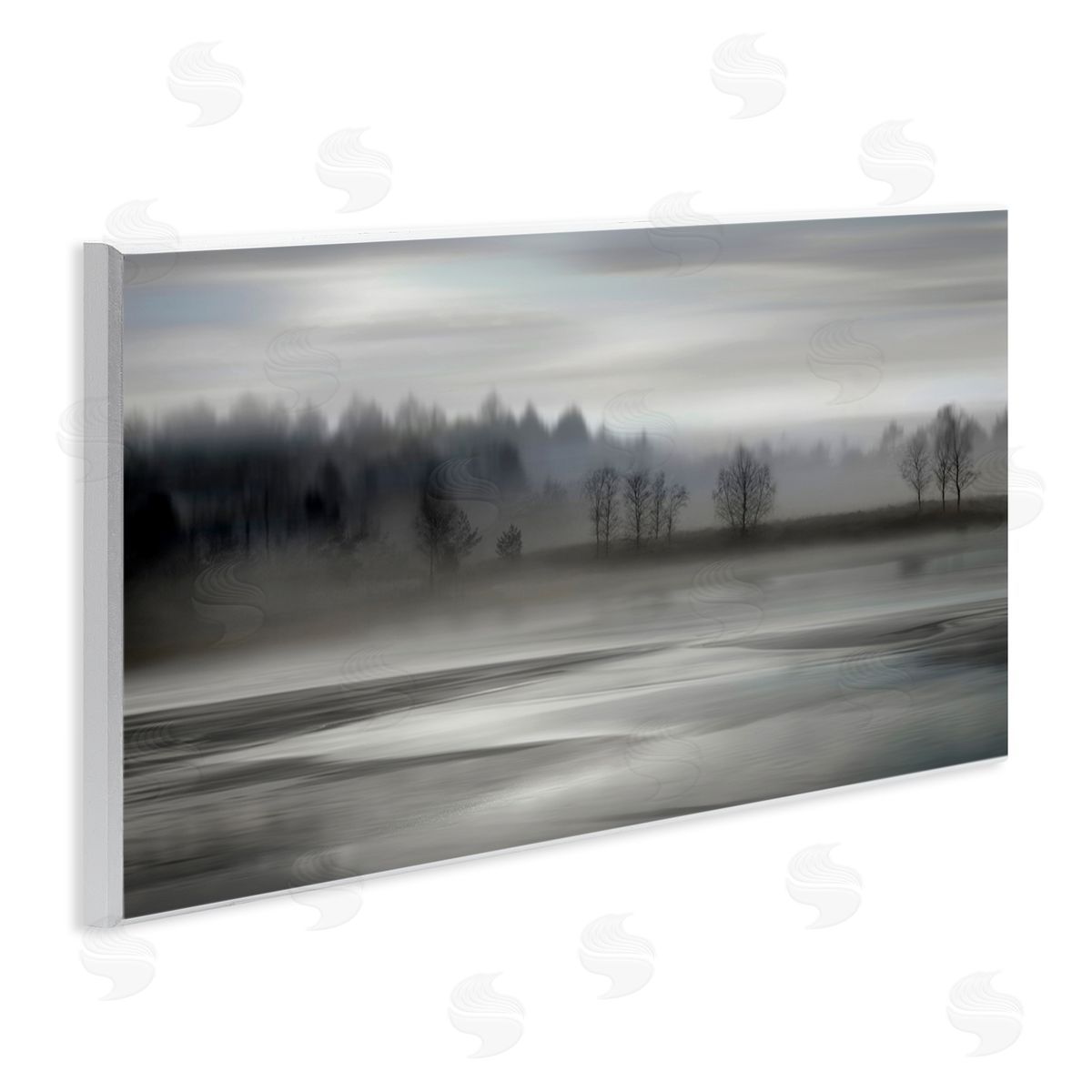 Grey Nature Landscape Wood Plaque Wall Art, Home Decor by Madeline Clark