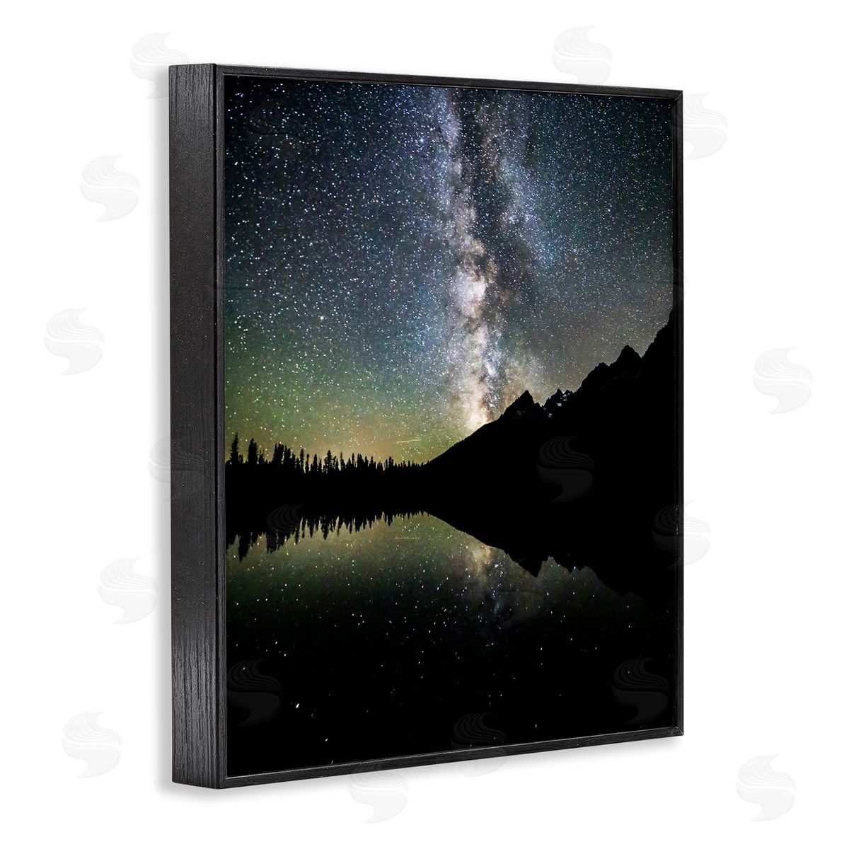 Daniel Sproul Starry Sky Lake Reflection Black Framed Giclee Wall Artside_