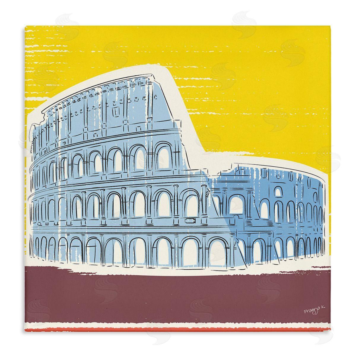 Pragya Kothari Modern Colosseum Building Canvas Wall Art