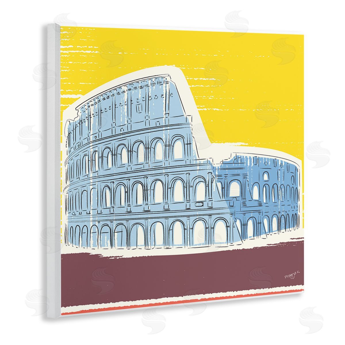 Pragya Kothari Modern Colosseum Building Wall Plaque Artside_