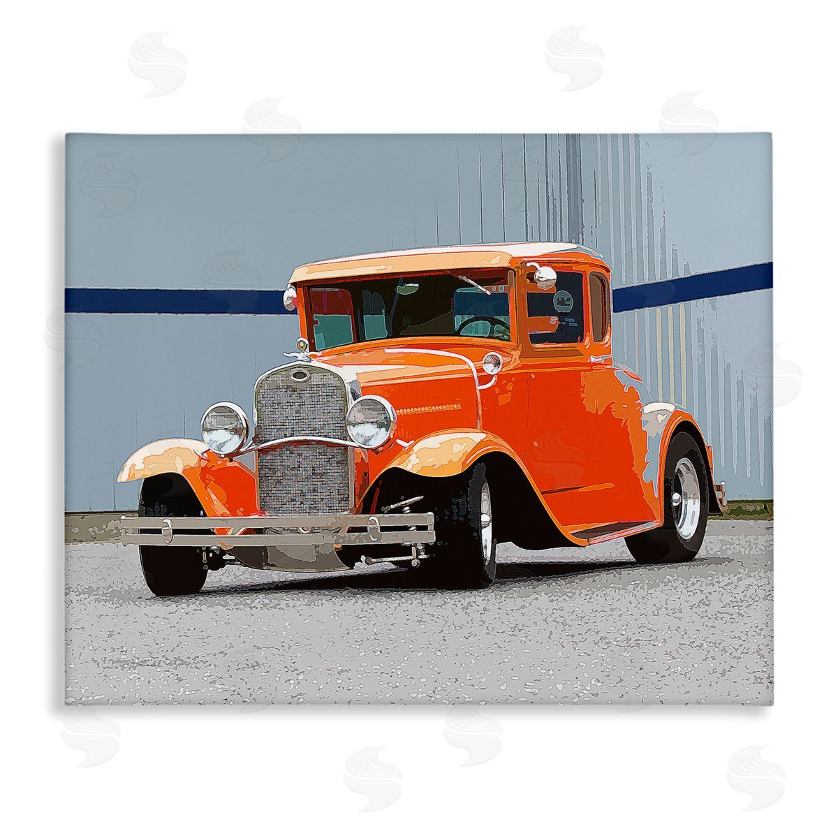 Clive Branson Antique Orange Buggy Canvas Wall Art