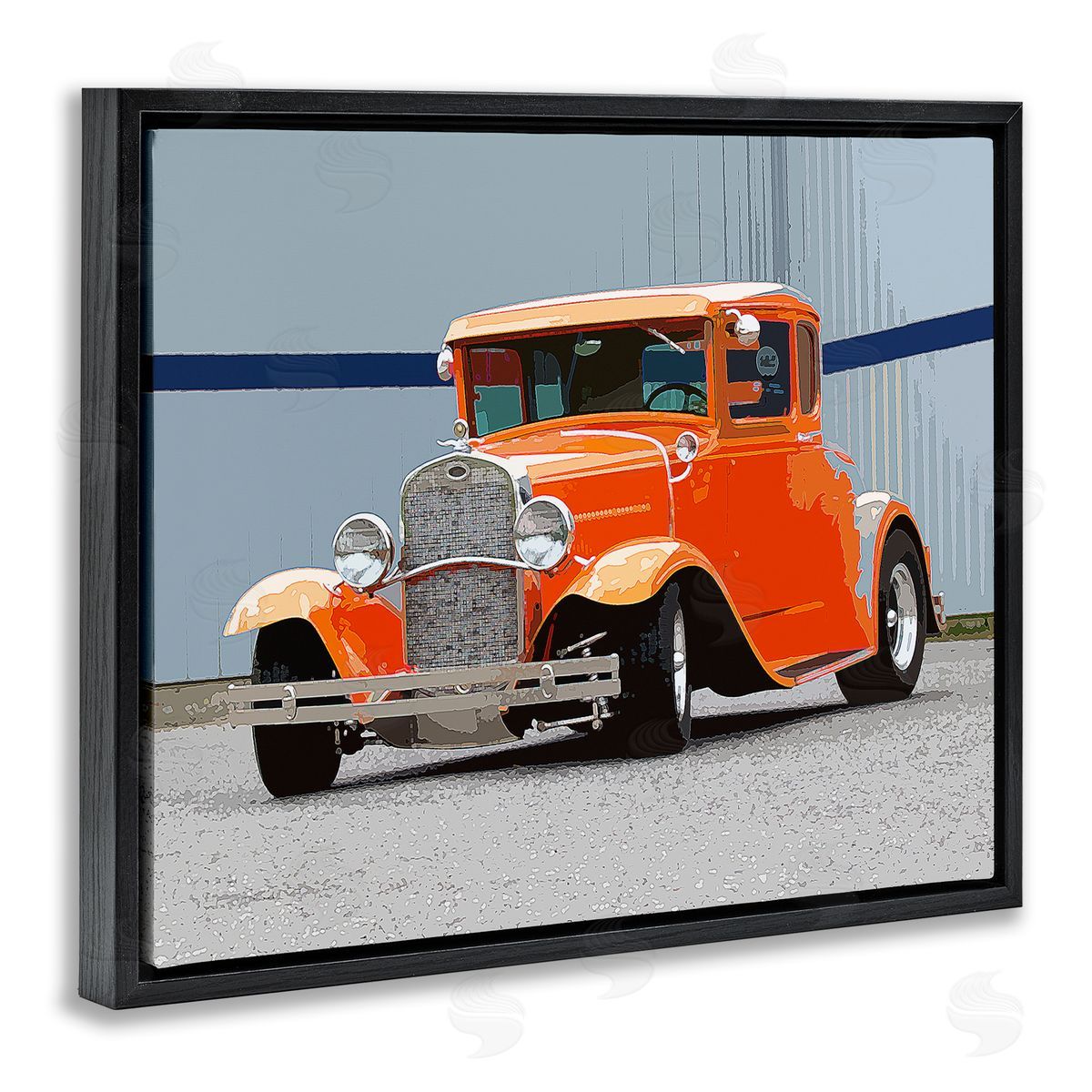 Clive Branson Antique Orange Buggy Black Floater Frame Canvas Artside_