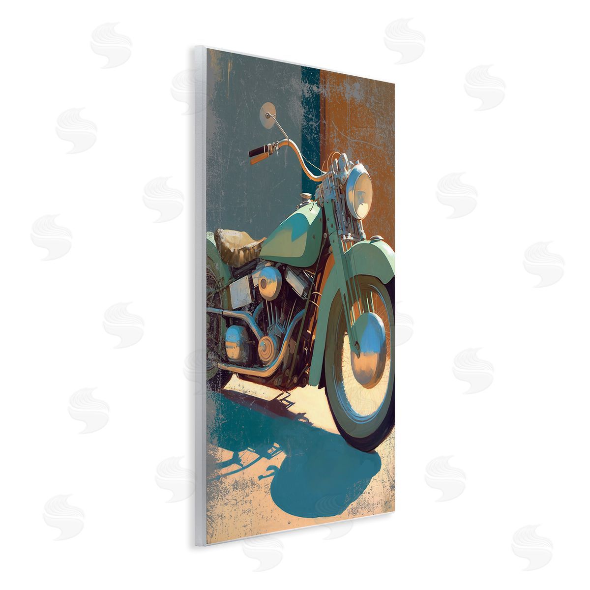 Enrico McGarrigle Rustic Green Motorcycle Wall Plaque Artside_
