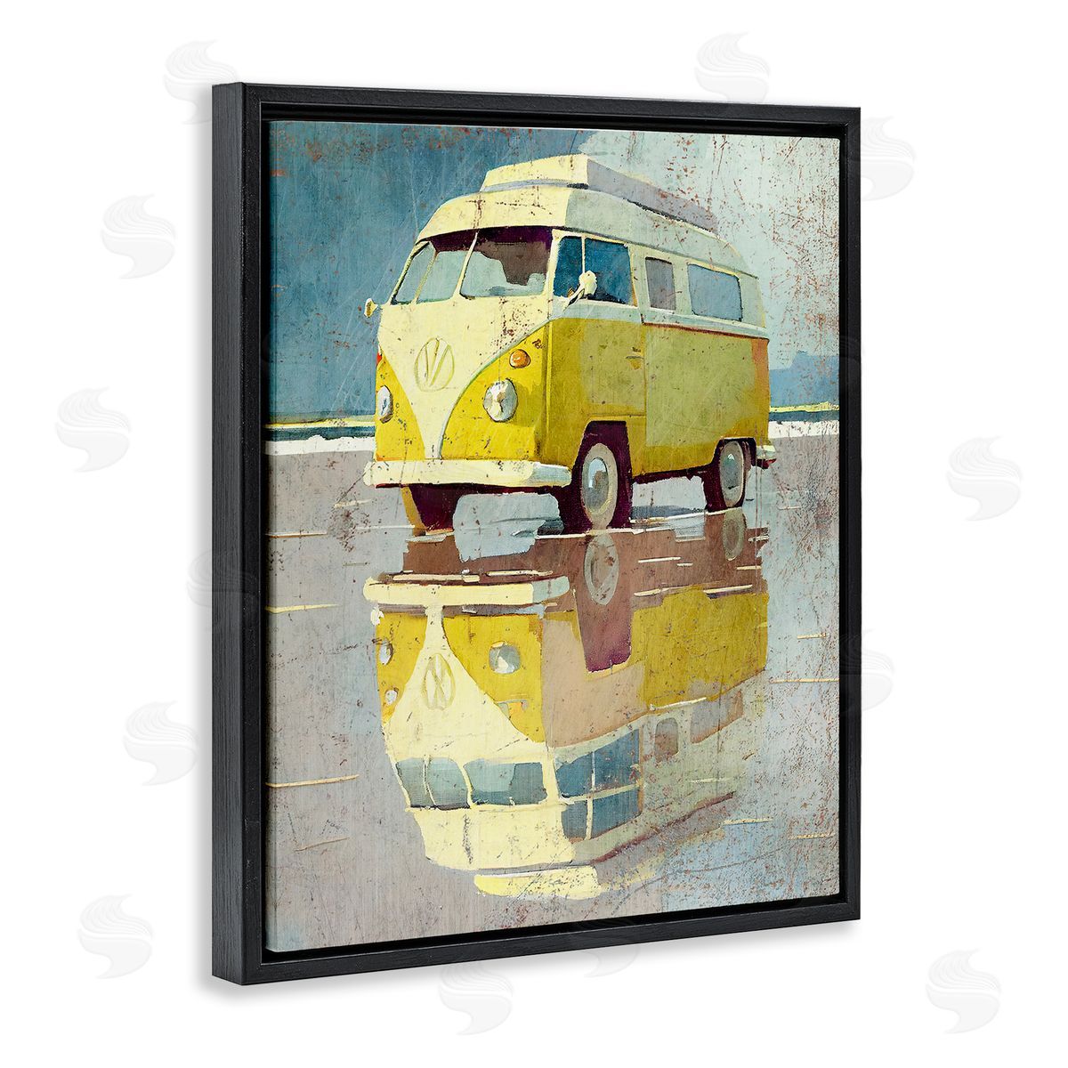 Enrico McGarrigle Yellow Rustic Minibus Black Floater Frame Canvas Artside_