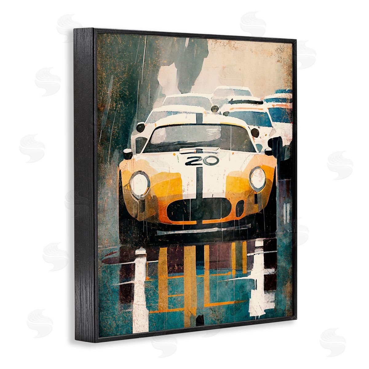 Enrico McGarrigle Modern Race Car Black Framed Giclee Wall Artside_