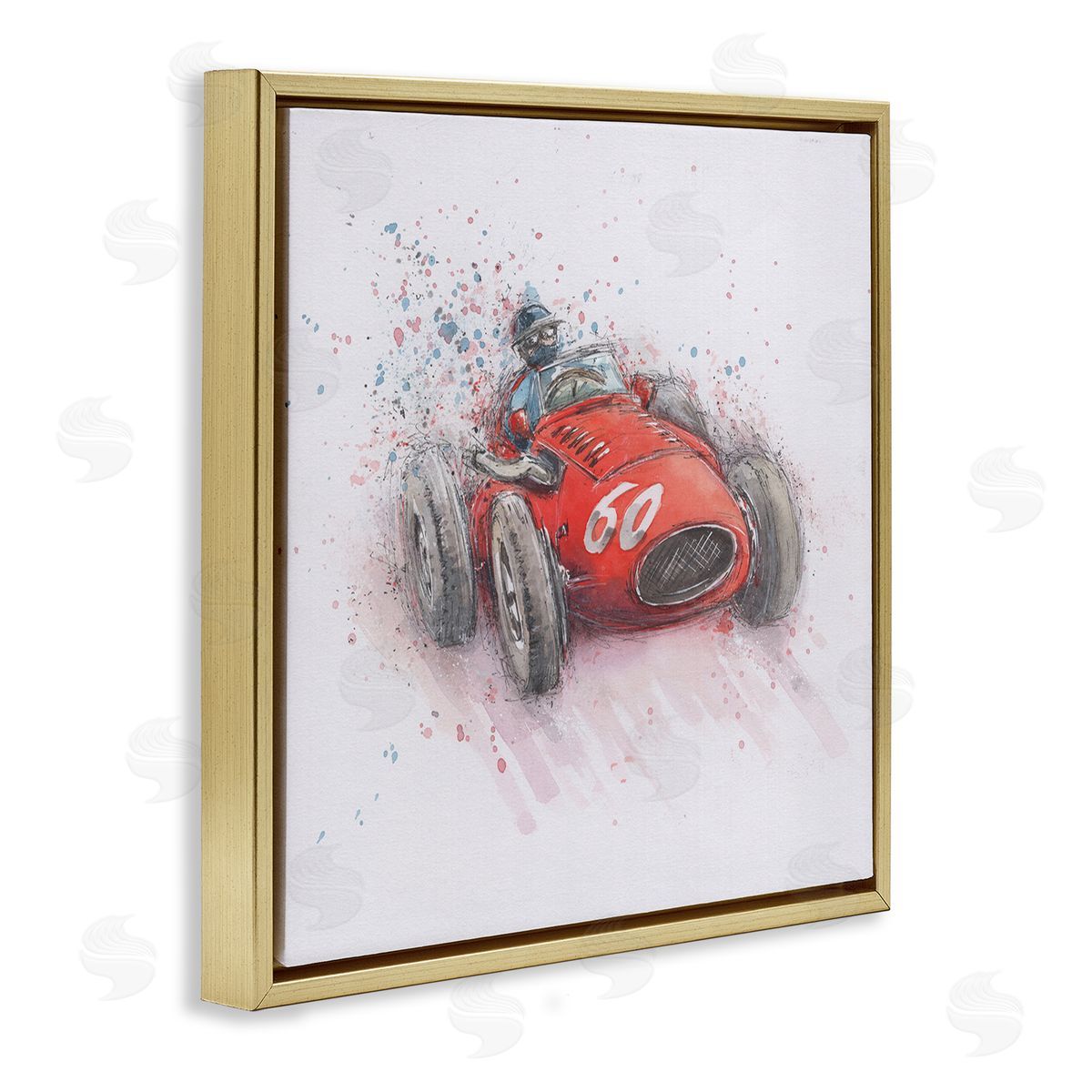 Nicola Mason Vintage Race Car Gold Floater Frame Canvas Artside_