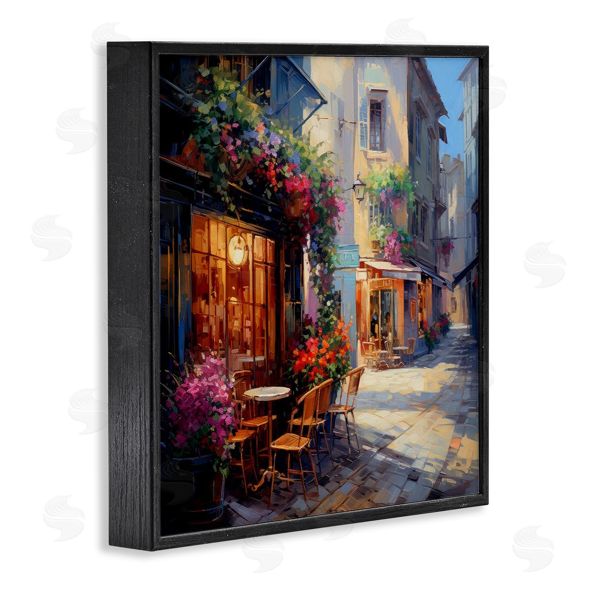 Ray Powers French Neighborhood Cafe Black Framed Giclee Wall Artside_