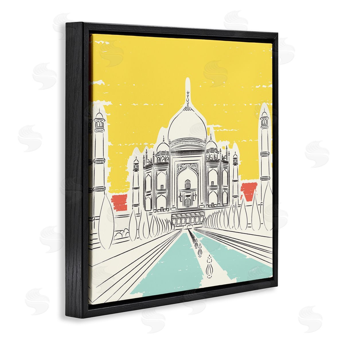 Pragya Kothari Taj Mahal Architecture Black Floater Frame Canvas Artside_
