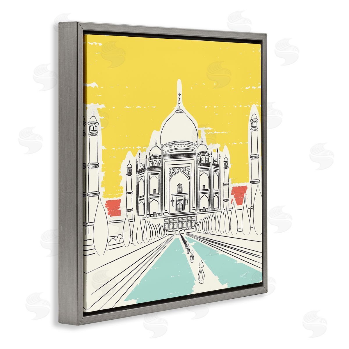 Pragya Kothari Taj Mahal Architecture Gray Floater Frame Canvas Artside_