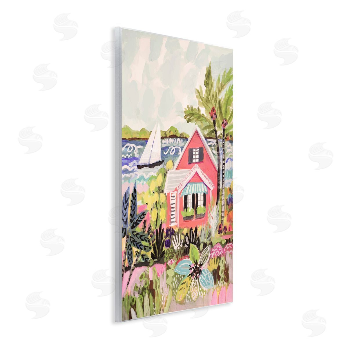 Karen Fields Tropical Cottage Scenery Wall Plaque Artside_