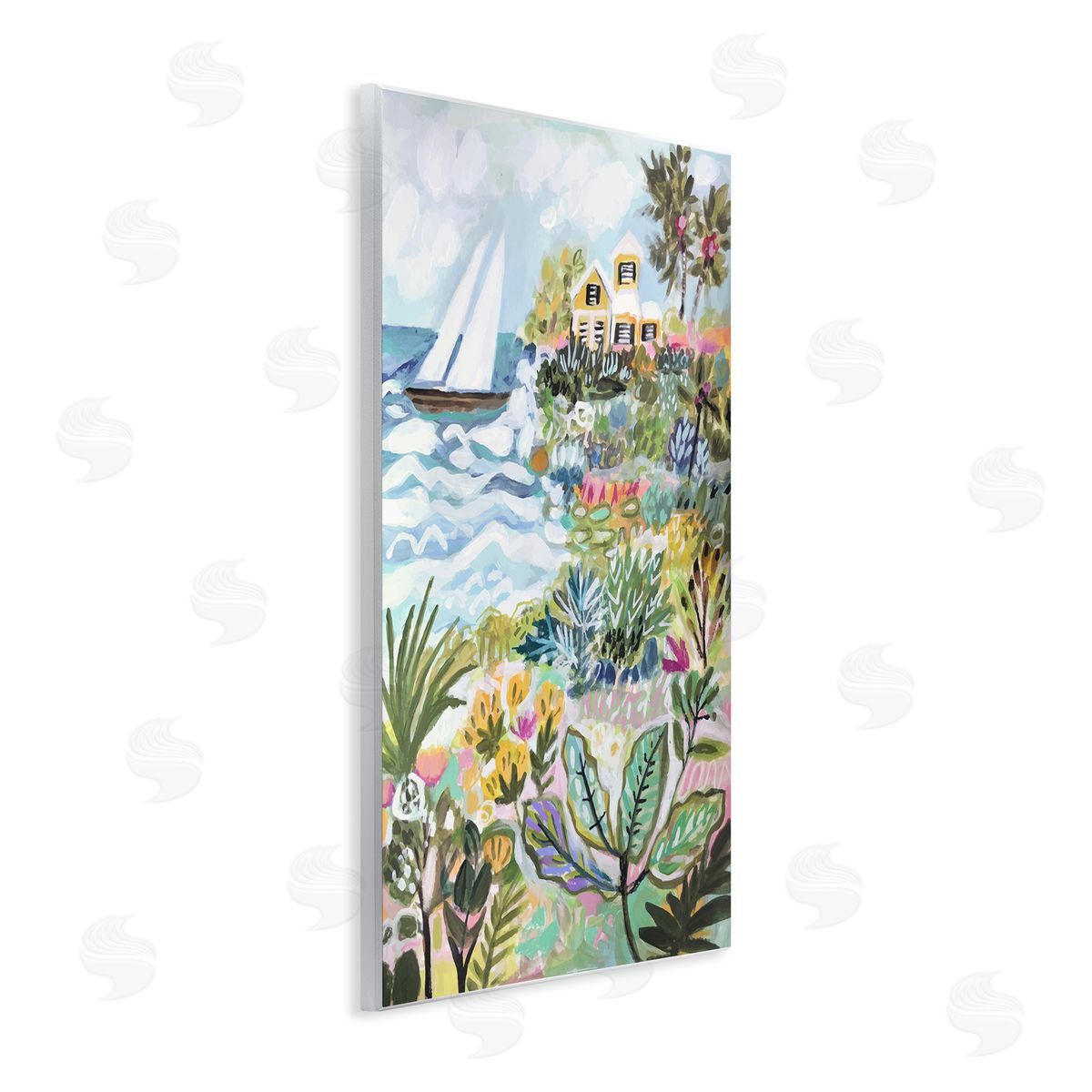 Abstract Nautical Scene Wood Plaque Wall Art, Home Decor by Karen Fields