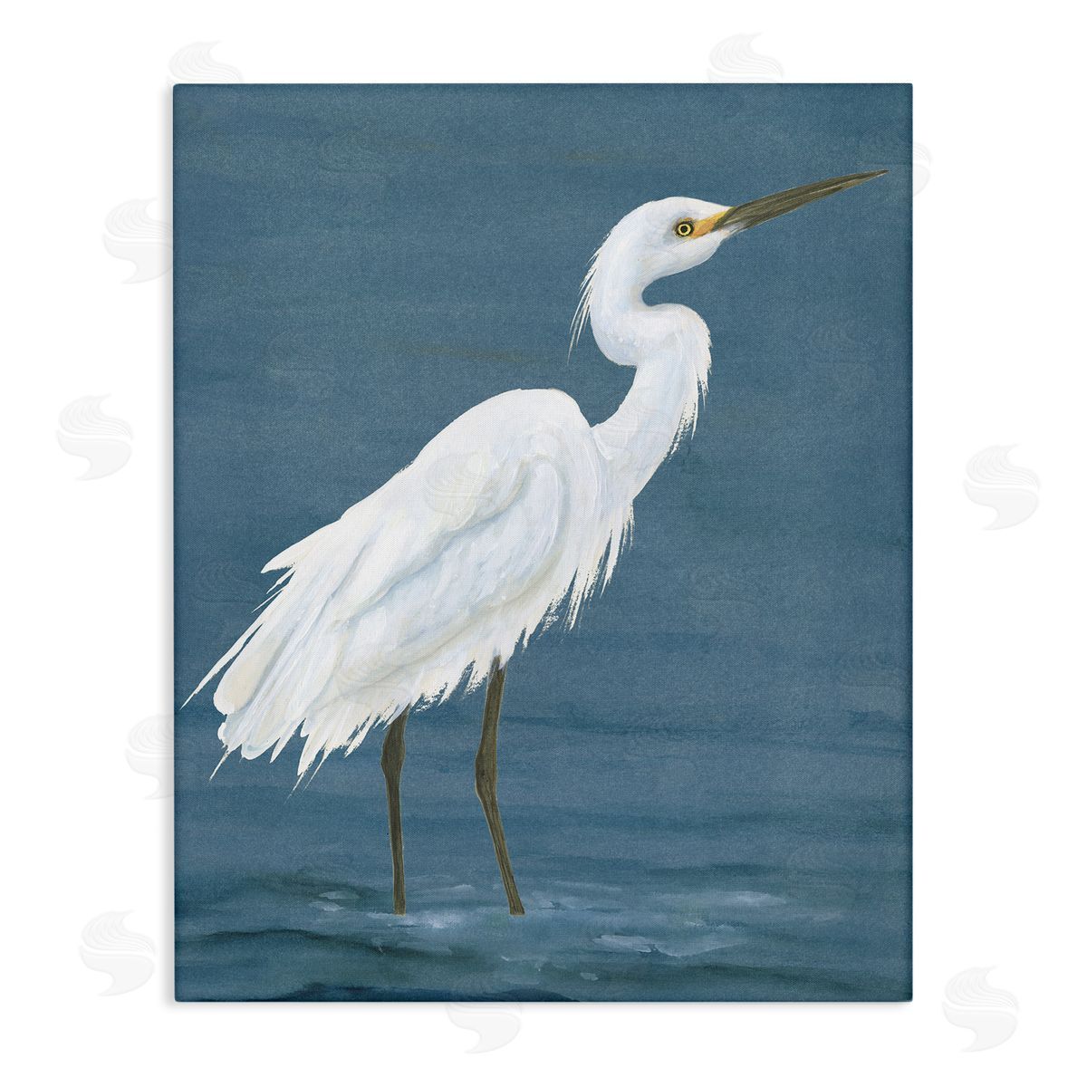Michael Willett Egret in Shallow Water Canvas Wall Art