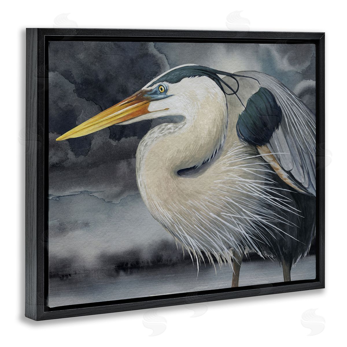 Grace Popp Dark Heron Portrait Black Floater Frame Canvas Artside_