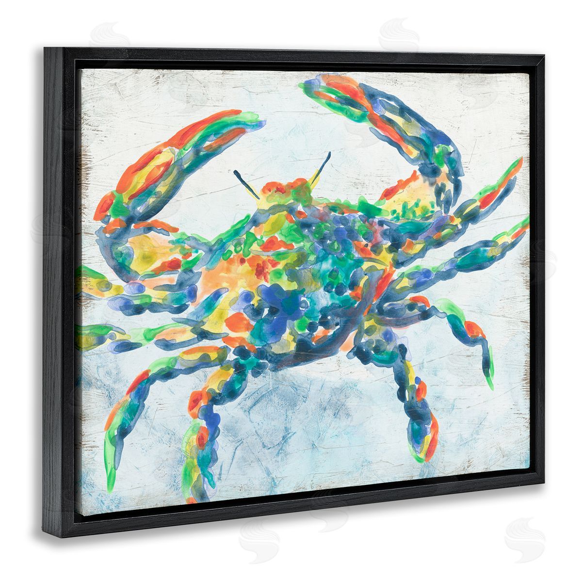 June Erica Vess Abstract Hued Crab Black Floater Frame Canvas Artside_
