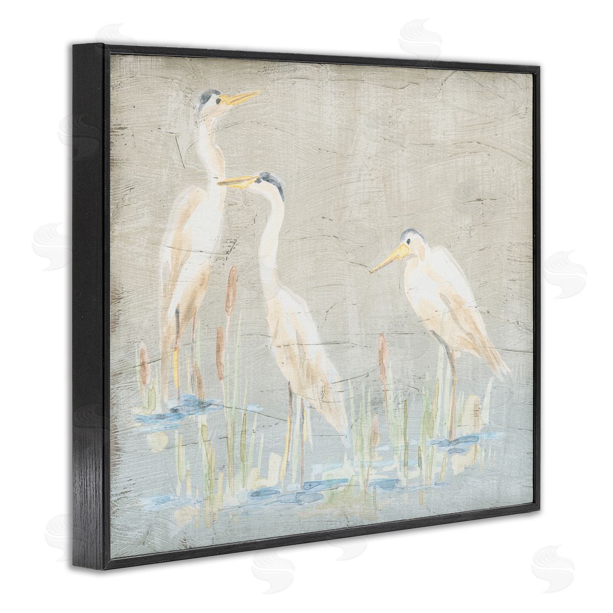 June Erica Vess Rustic Nautical Herons Black Framed Giclee Wall Artside_