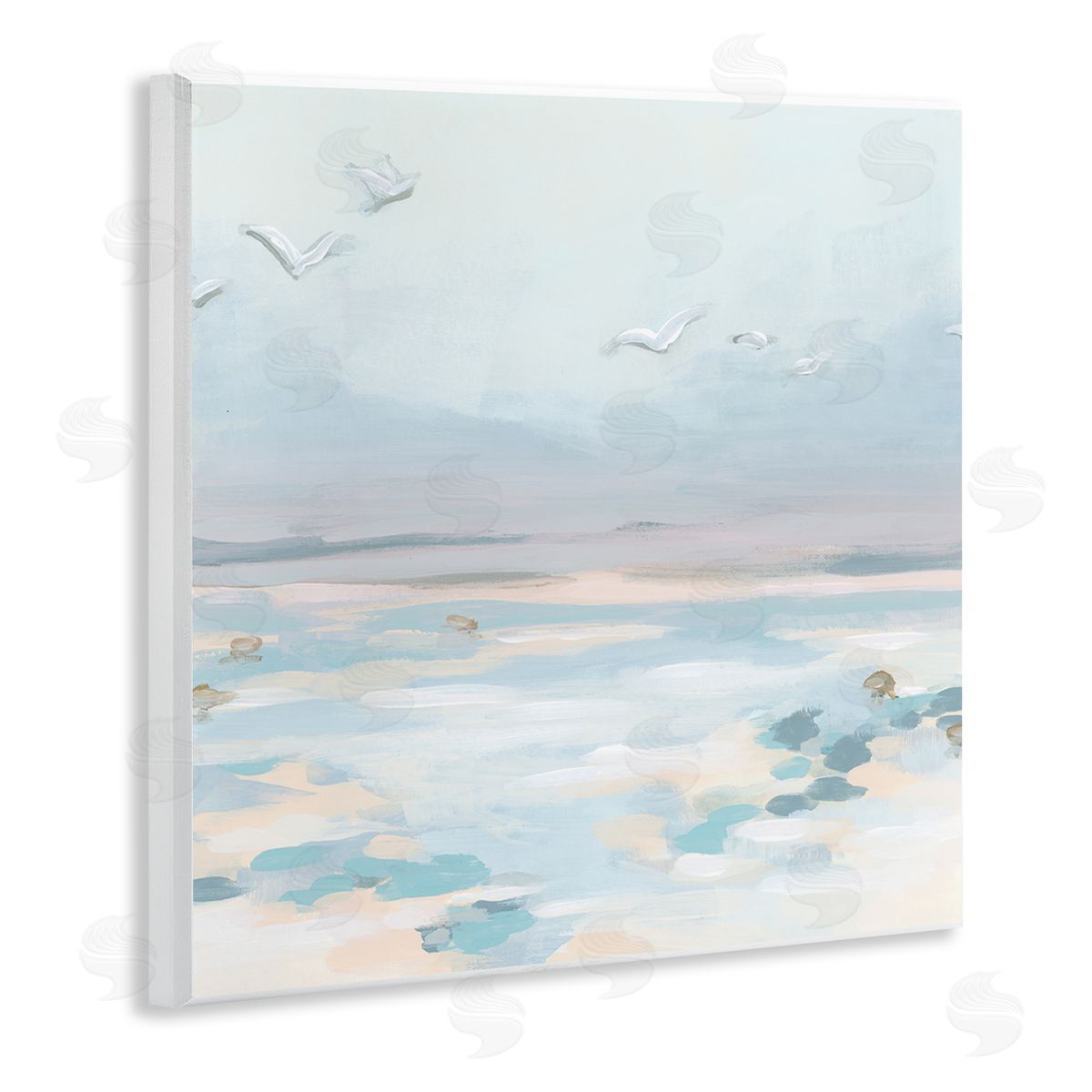 June Erica Vess Birds Flying Beach Scene Wall Plaque Artside_