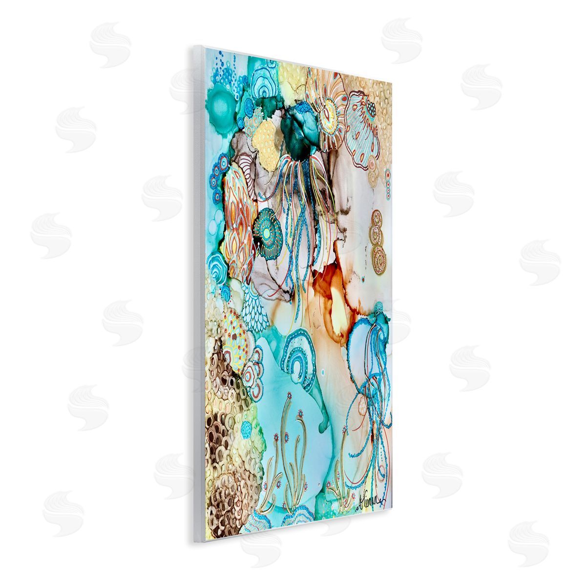 Amy Tieman Abstract Nautical Pattern Wall Plaque Artside_