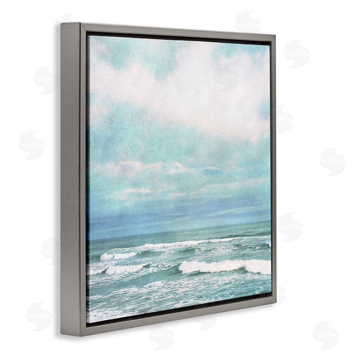 Christine Zalewski Beach Waves Horizon Gray Floater Frame Canvas Artside_