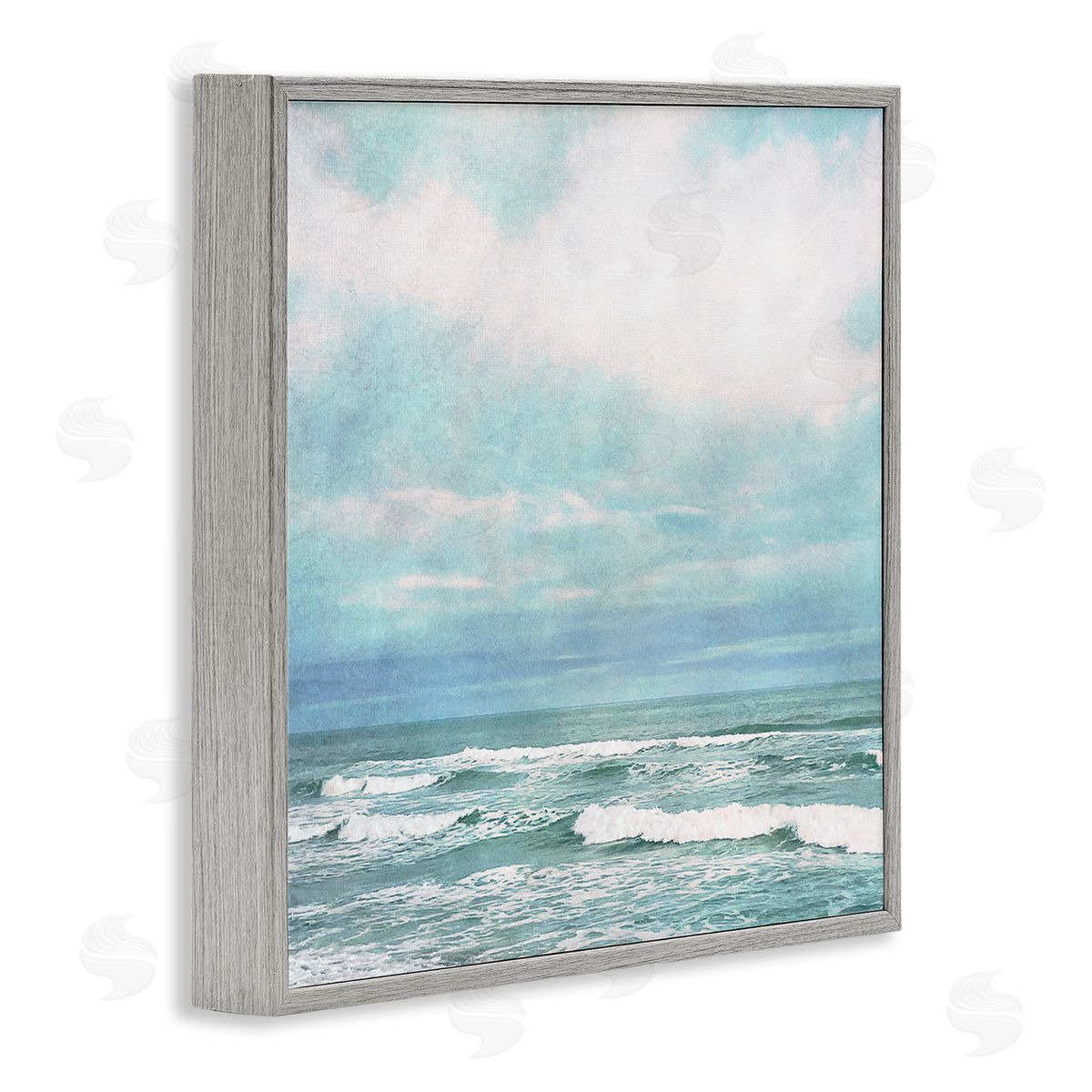 Christine Zalewski Beach Waves Horizon Gray Framed Giclee Wall Artside_
