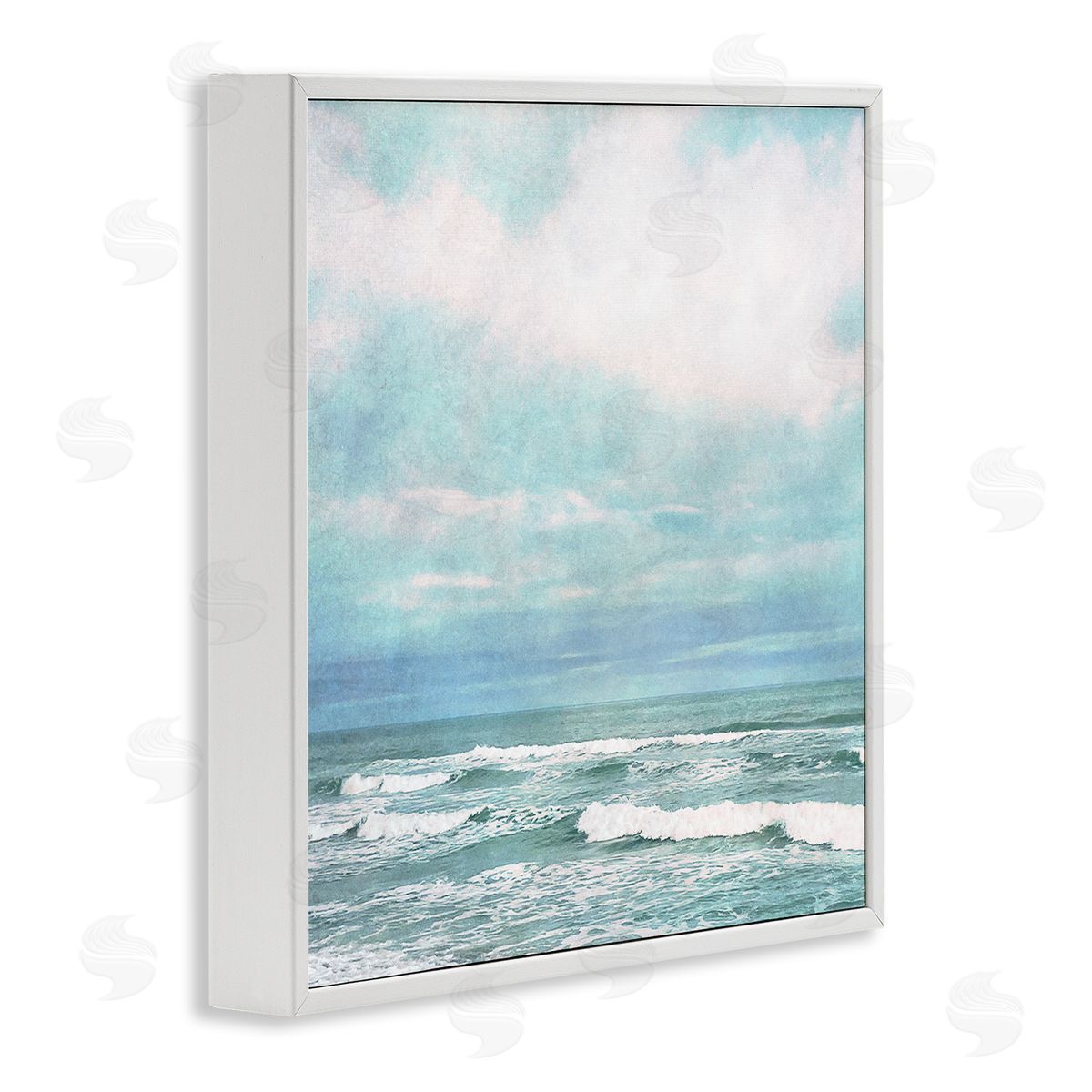 Christine Zalewski Beach Waves Horizon White Framed Giclee Wall Artside_
