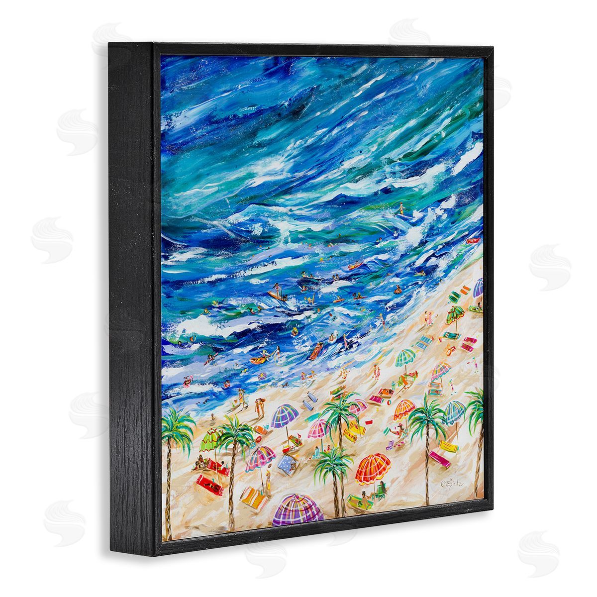 Estelle Grengs Summer Beach Painting Black Framed Giclee Wall Artside_