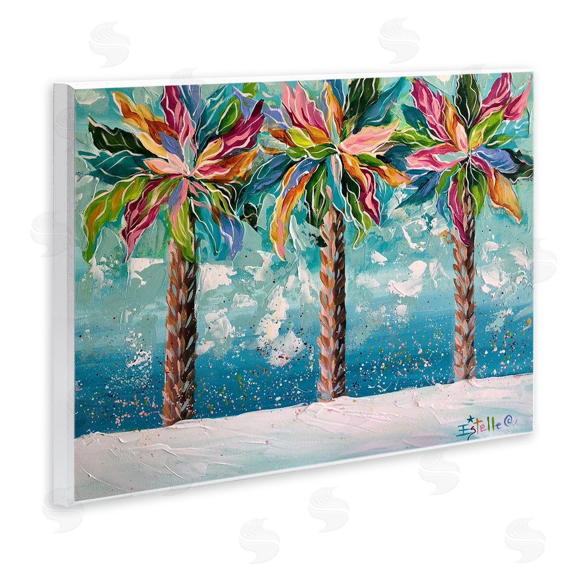 Estelle Grengs Vivid Hue Palm Trees Wall Plaque Artside_