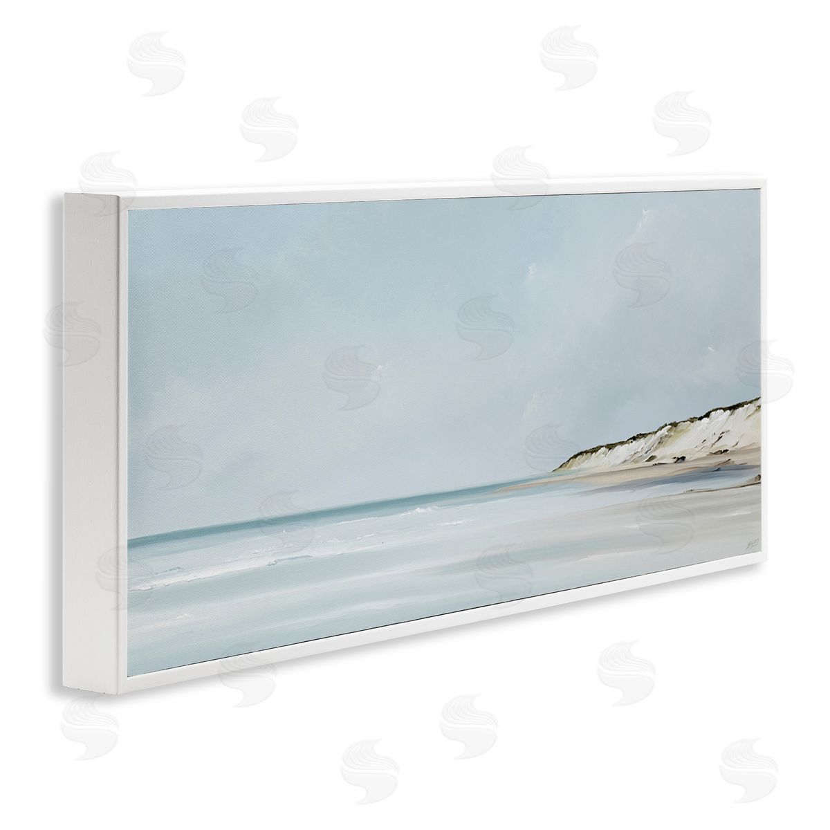 Rick Fleury Soft Blue Beach Landscape White Framed Giclee Wall Artside_