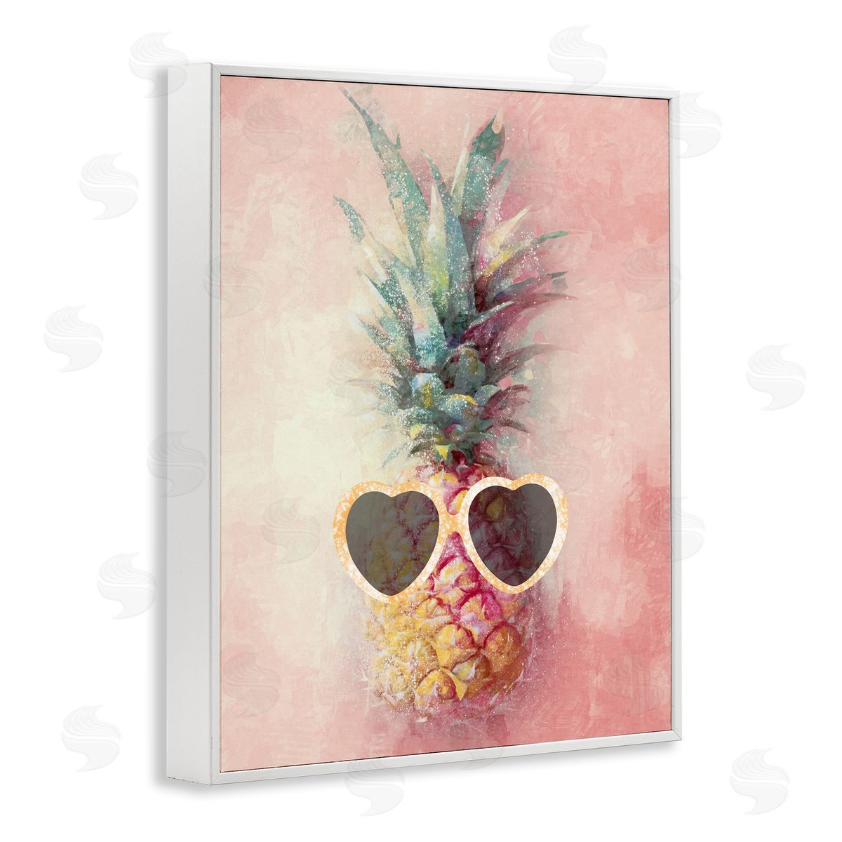 Ziwei Li Glam Pineapple & Sunglasses White Framed Giclee Wall Artside_