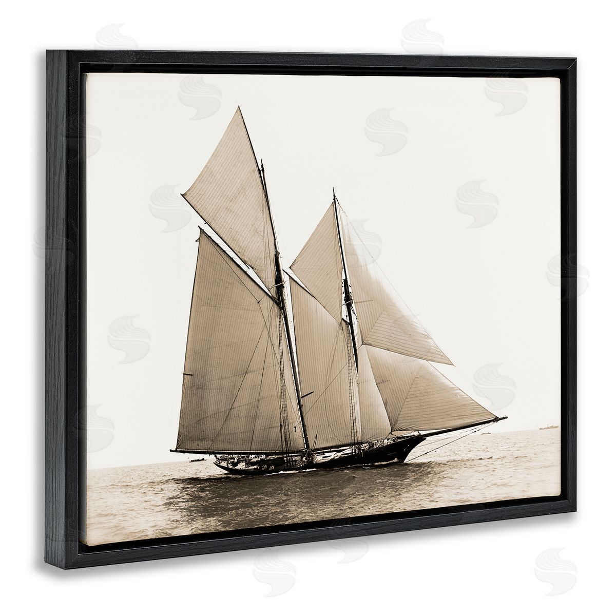 Graffitee Studios Vintage Sailboat Photography Black Floater Frame Canvas Artside_