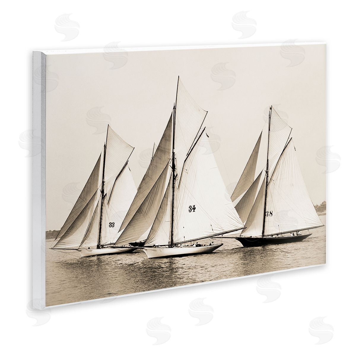 Graffitee Studios Vintage Sailboat Fleet Wall Plaque Artside_
