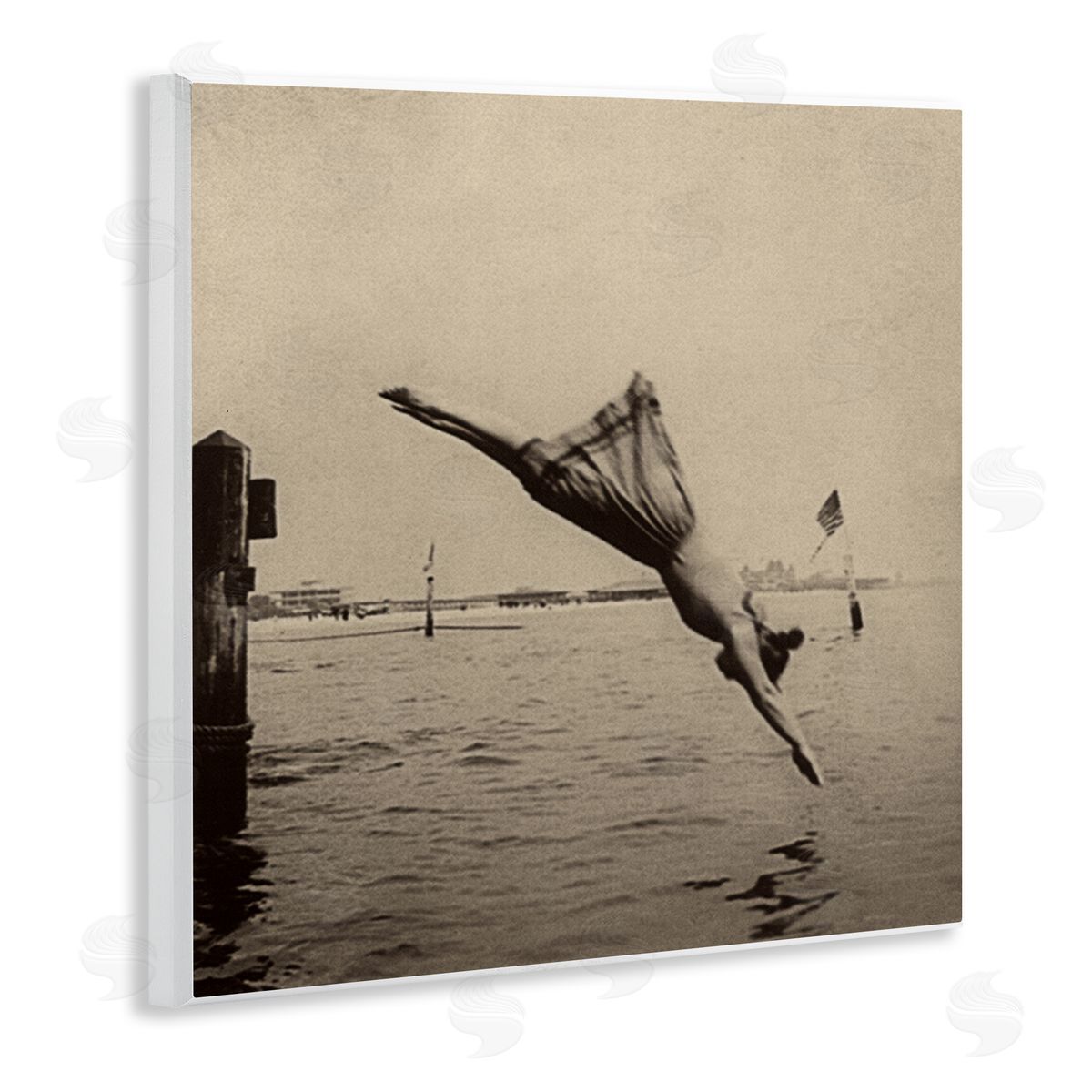 Graffitee Studios Vintage Diving Girl Wall Plaque Artside_