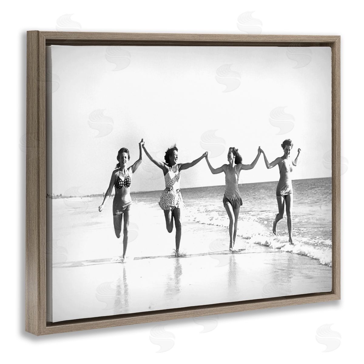 Graffitee Studios Vintage Summer Joy Brown Floater Frame Canvas Artside_