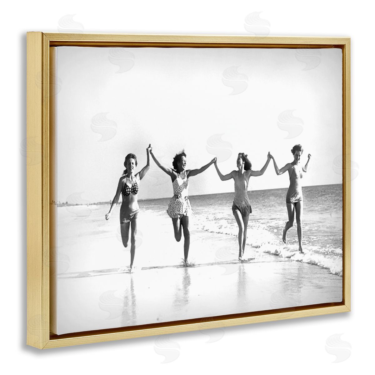 Graffitee Studios Vintage Summer Joy Gold Floater Frame Canvas Artside_