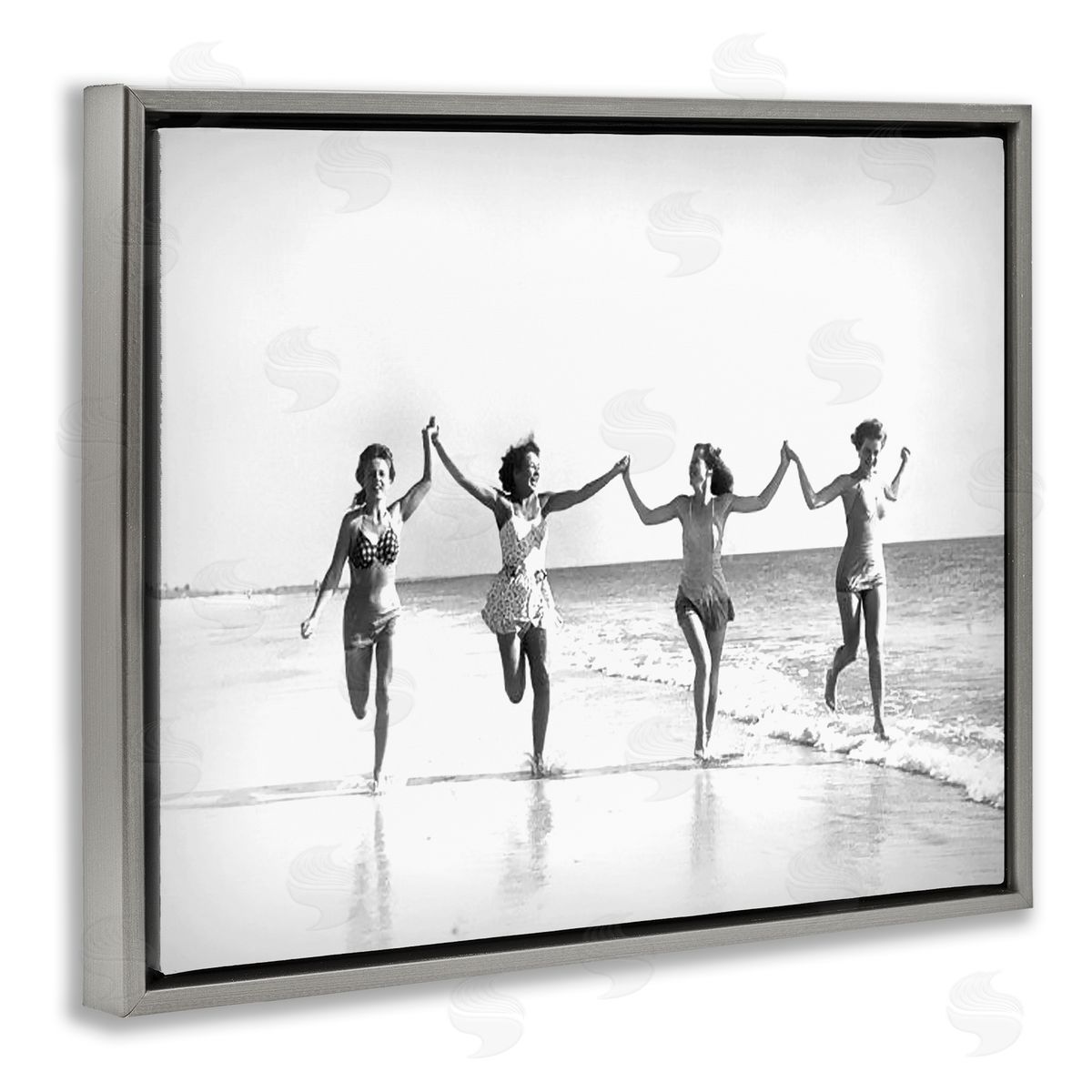 Graffitee Studios Vintage Summer Joy Gray Floater Frame Canvas Artside_