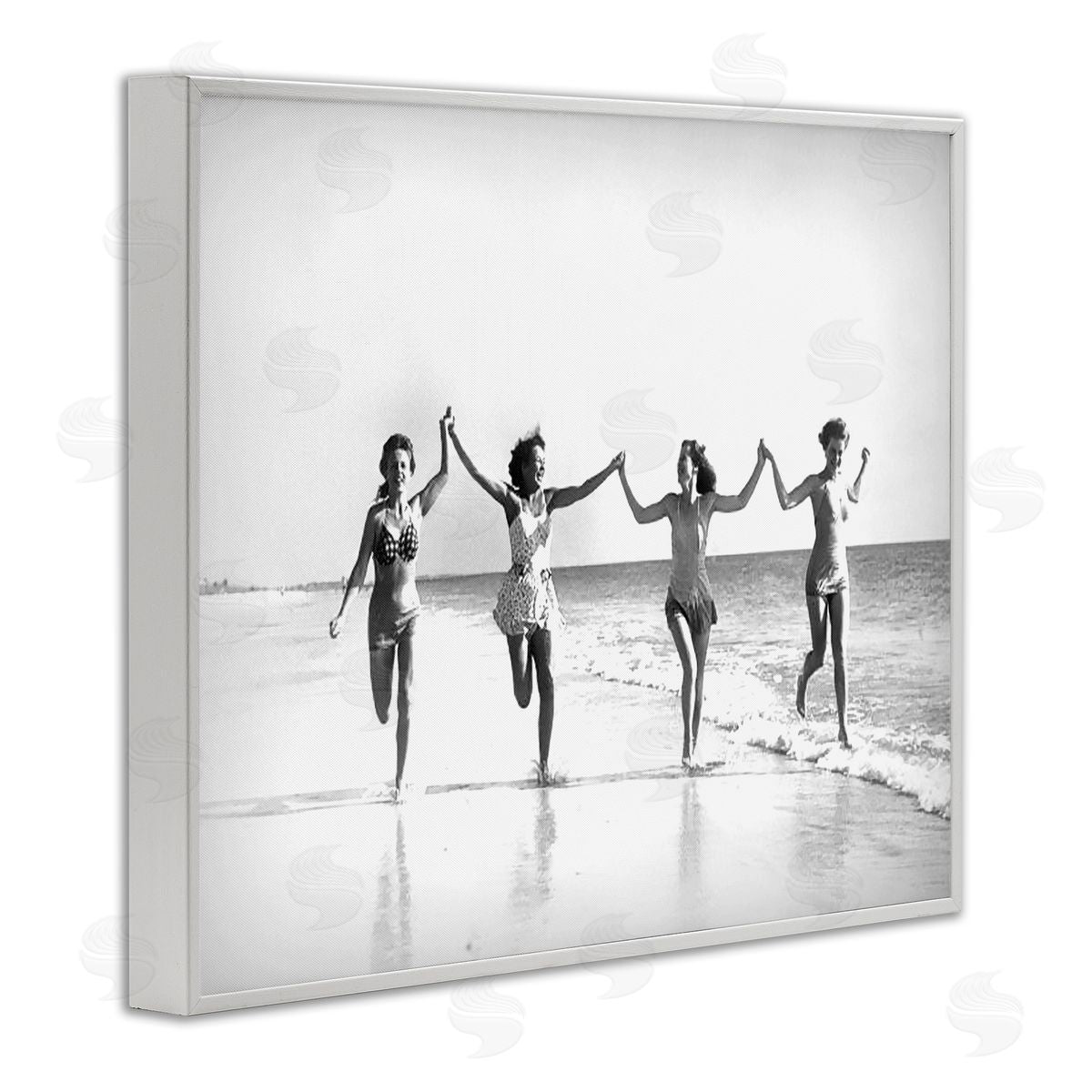 Graffitee Studios Vintage Summer Joy White Framed Giclee Wall Artside_