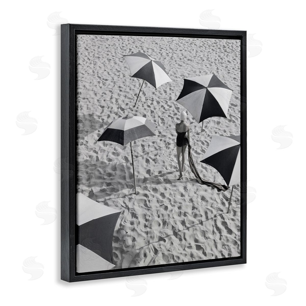 Graffitee Studios Vintage Beach Fashion Black Floater Frame Canvas Artside_