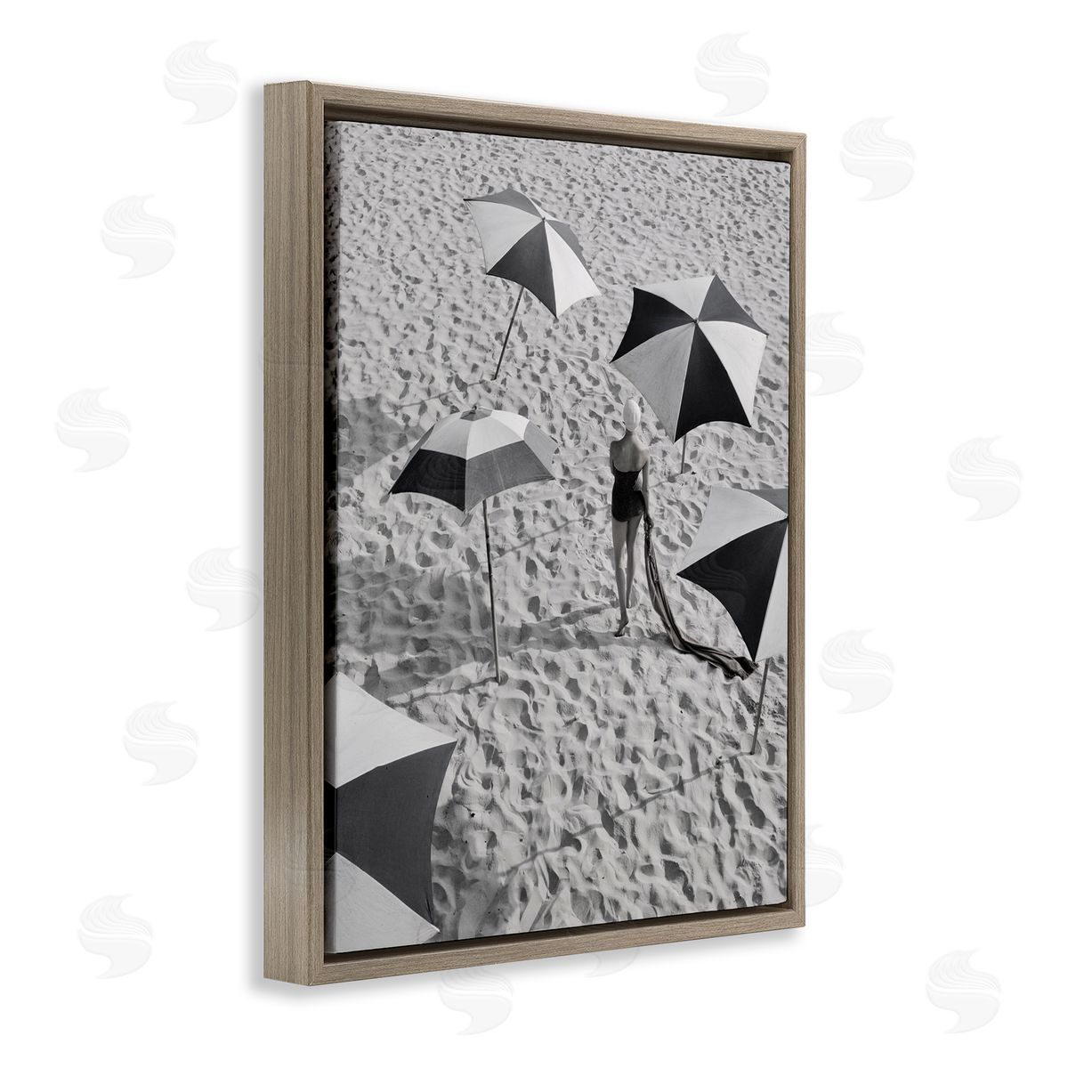 Graffitee Studios Vintage Beach Fashion Brown Floater Frame Canvas Artside_