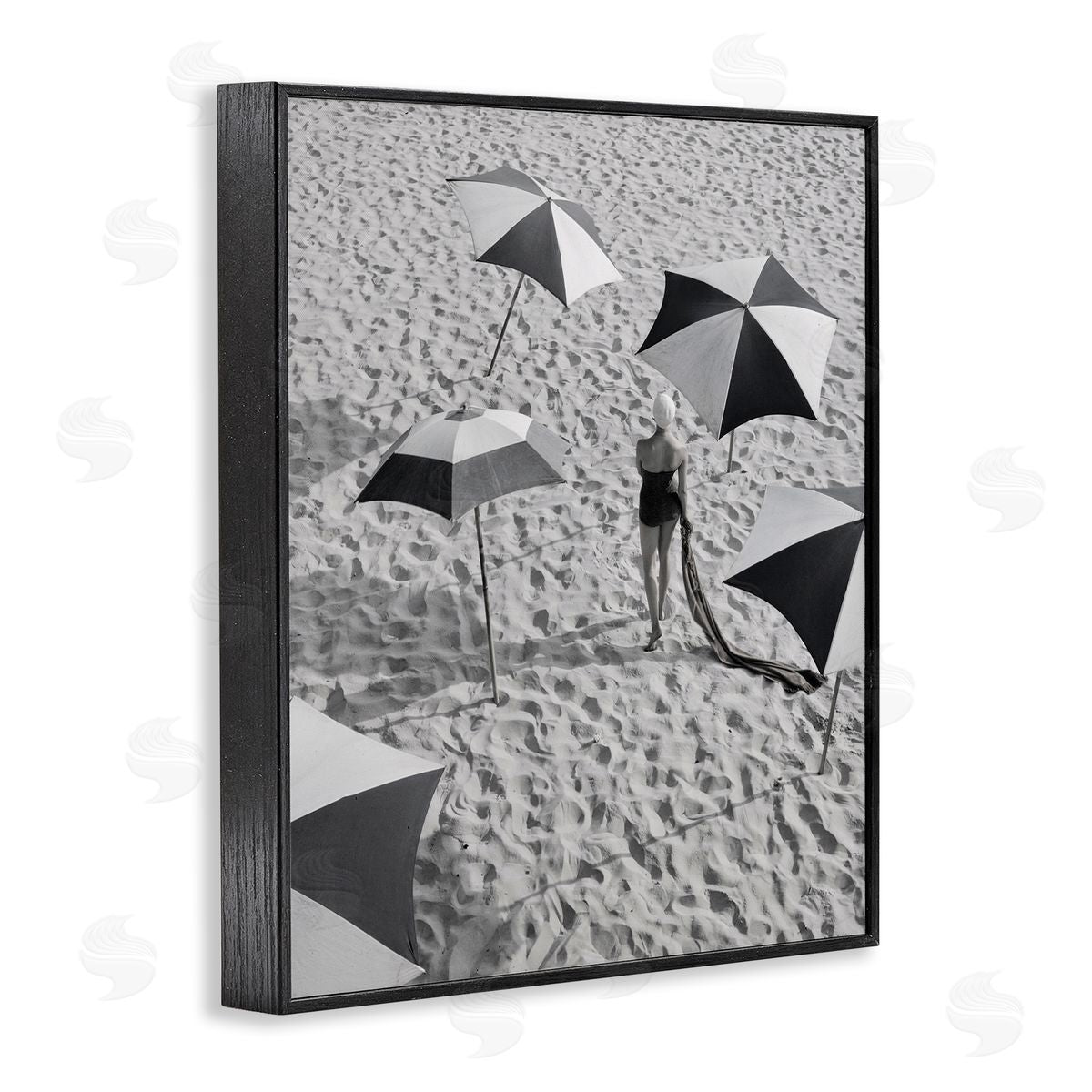 Graffitee Studios Vintage Beach Fashion Black Framed Giclee Wall Artside_