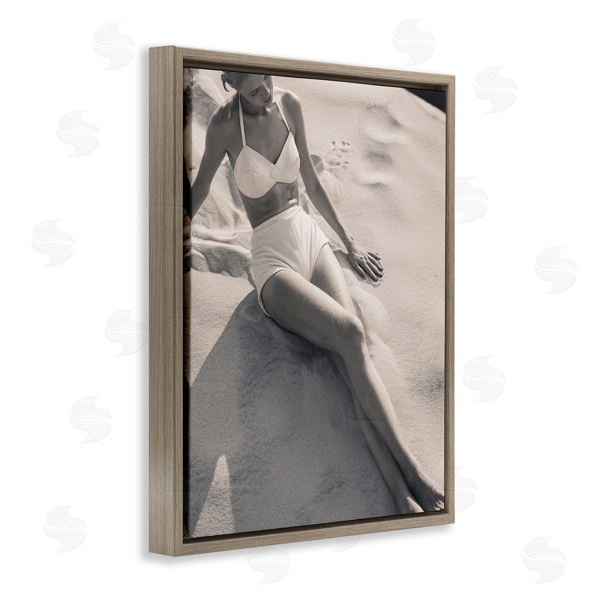 Graffitee Studios Beach Fashion Photography Brown Floater Frame Canvas Artside_